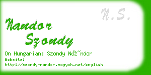 nandor szondy business card